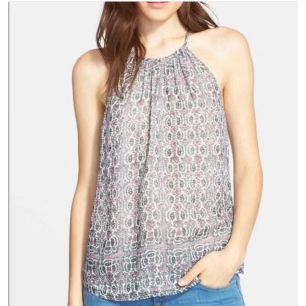 Joie‎ Sleeveless Top Silk Blue Size M